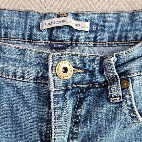 BandolinoBlu Jeans Women's Size 8 Denim Medium Wash Capri Embellished Pockets - Picture 9 of 15
